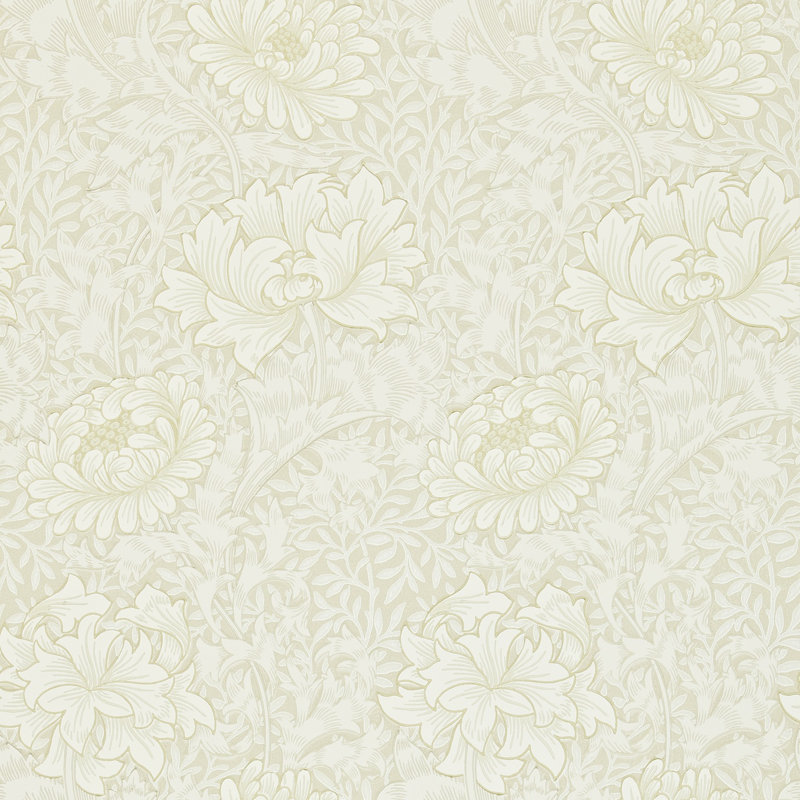 Chrysanthemum 10.05m x 52cm Matte Wallpaper Roll, White