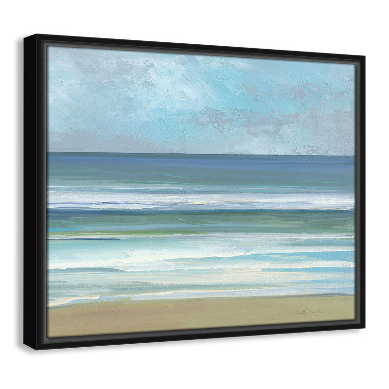«Gentle Waves II» par Sally Swatland, Noir, H 17,5 po x l 21,5 po
