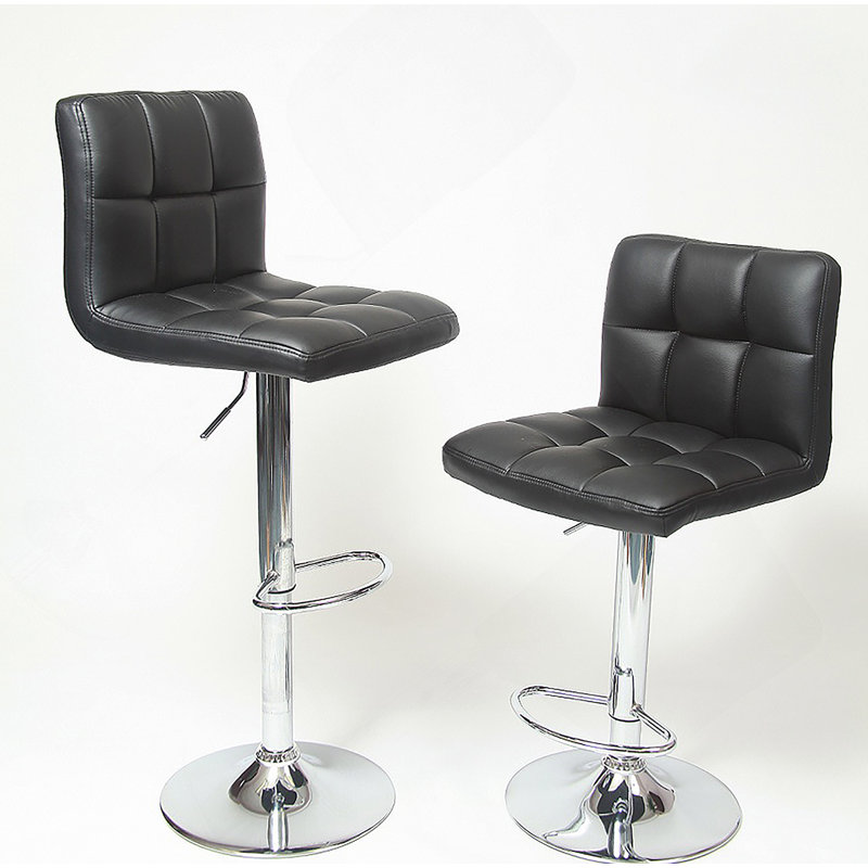 Tabouret de bar pivotant réglable en similicuir, ensemble de 2