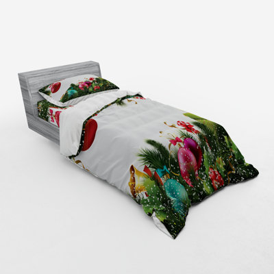 Ensemble de housse de couette verte / marron en microfibre moderne et contemporaine