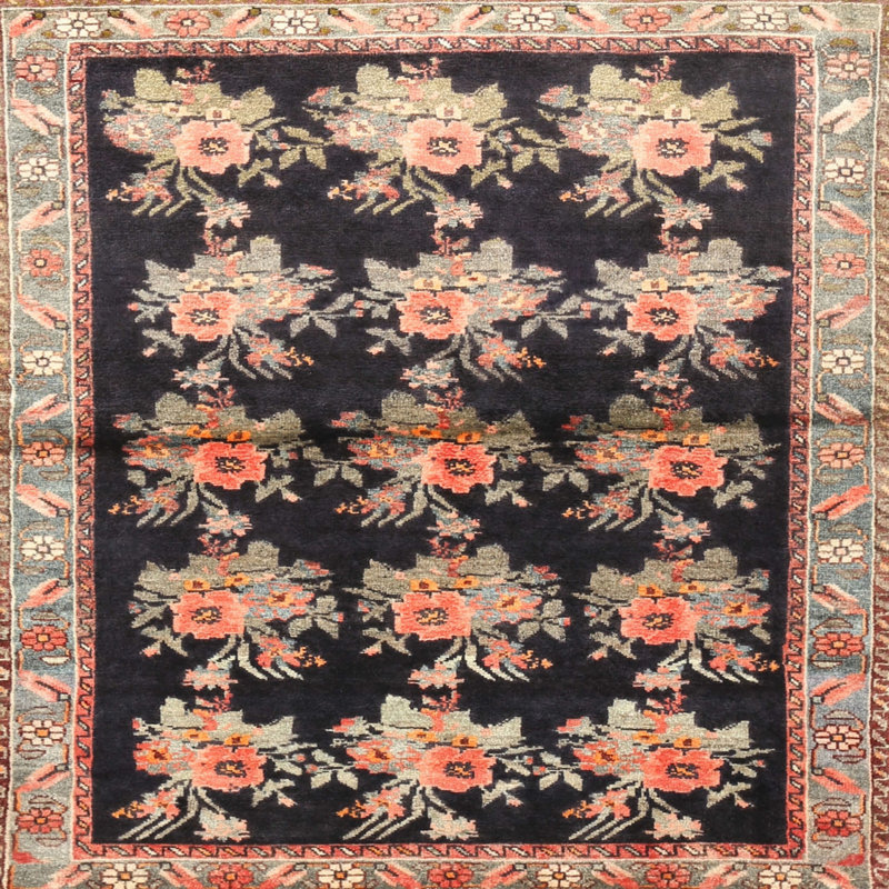 Tapis traditionnel rouge / noir Siedentopf, Rectangle 2 pi x 5 pi