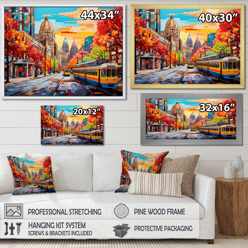 «Colorful City St. Louis City», reproduction sur toile, H 34 po x l 44 po x P 1,5 po, Cadre flottant noir