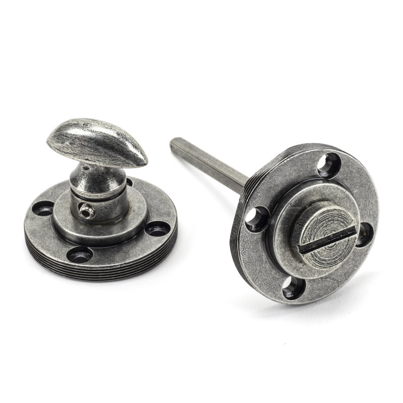 Concealed, Beehive Thumbturn 2 Piece Door Accessory Set, Pewter Patina