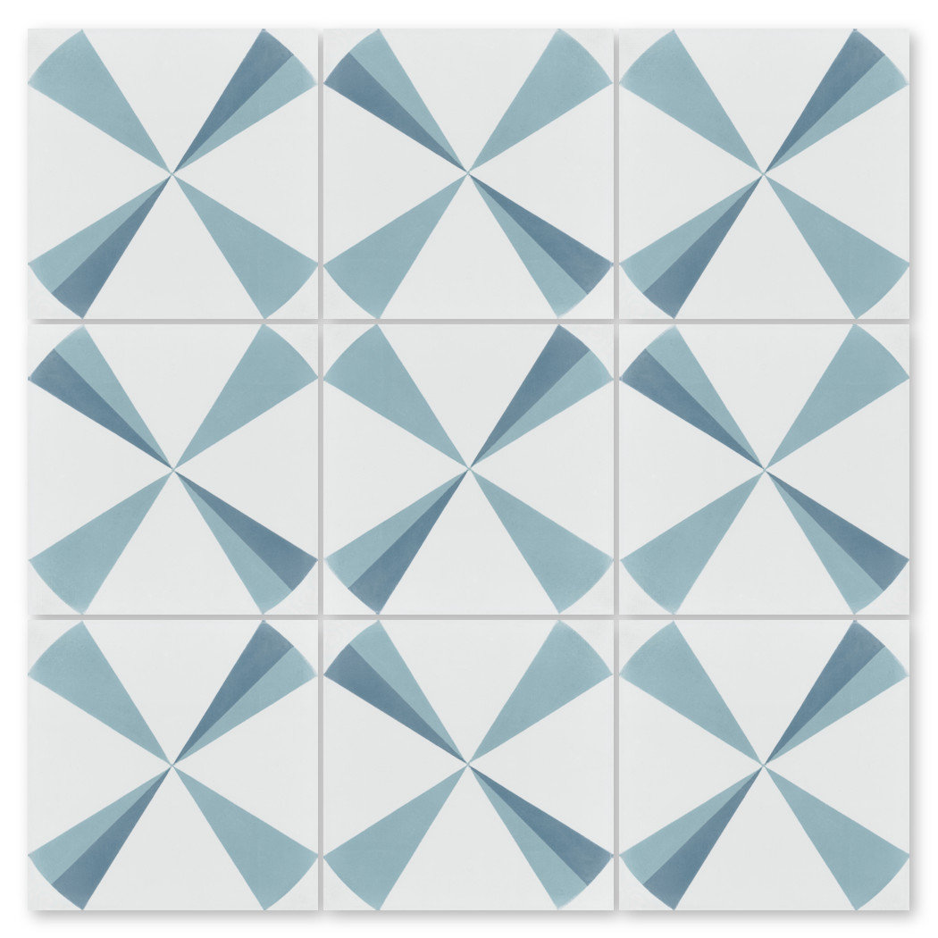 Polaris 8" x 8" Cement Patterned Wall & Floor Tile Villa Lagoon Tile