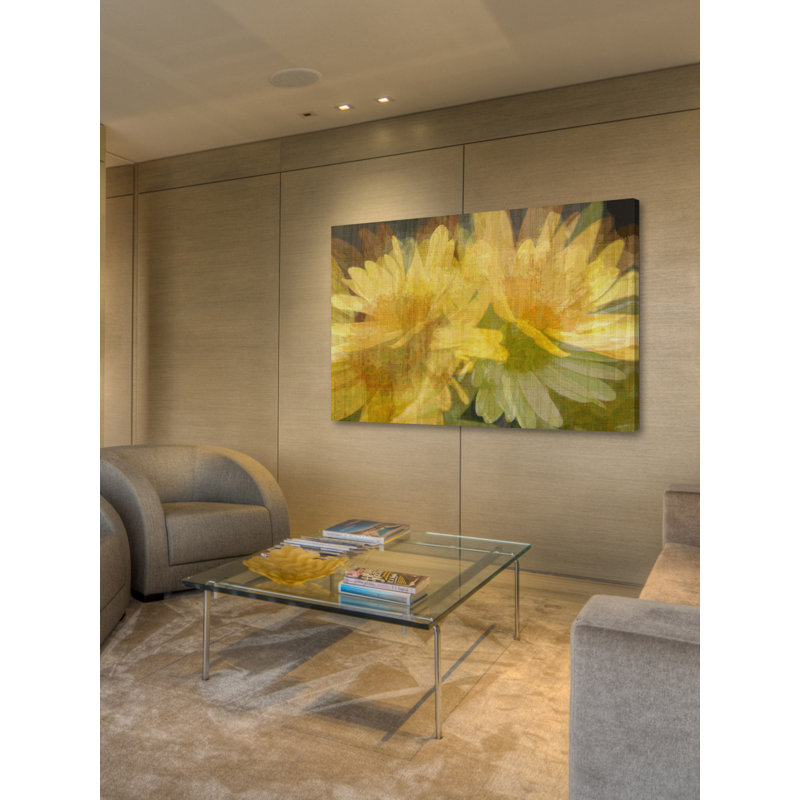 Yellow and Green Floral Canvas Print, 24" x 36"