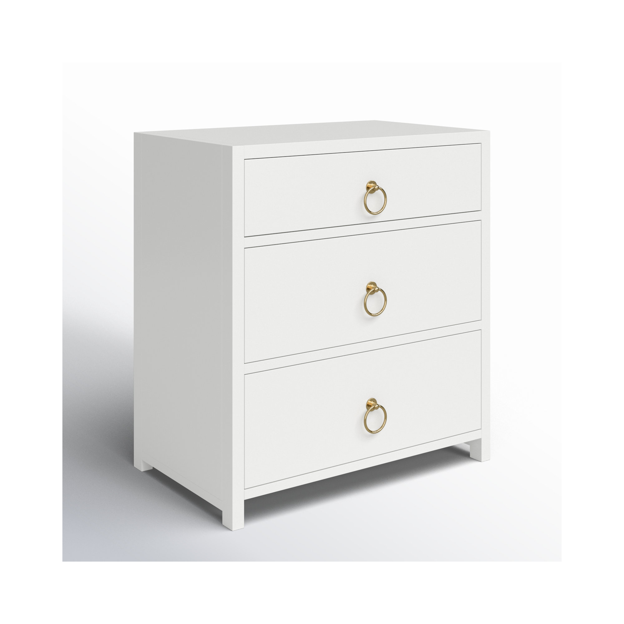 Elin 3 - Drawer 25" Nightstand, White