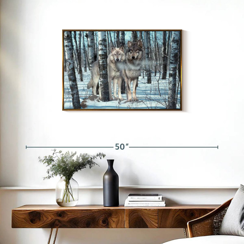 Ombres de neige, Cadre flottant doré, 31 po x 21 po