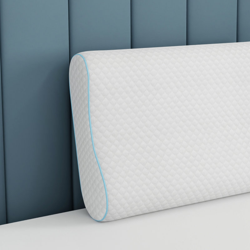 White Gel-Infused Memory Foam Contour Neck Pillow