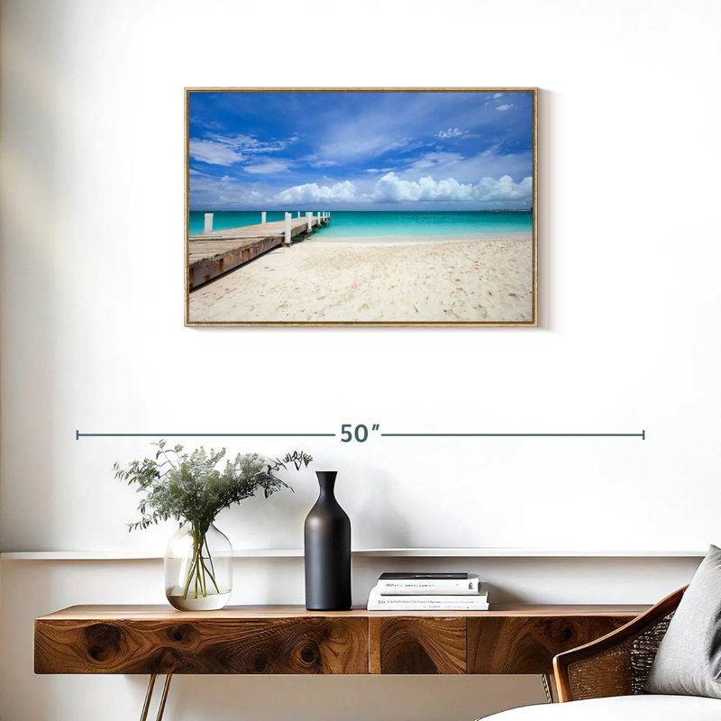 Île Providenciales Macfarlane, Cadre flottant en bois naturel, 31 po x 21 po