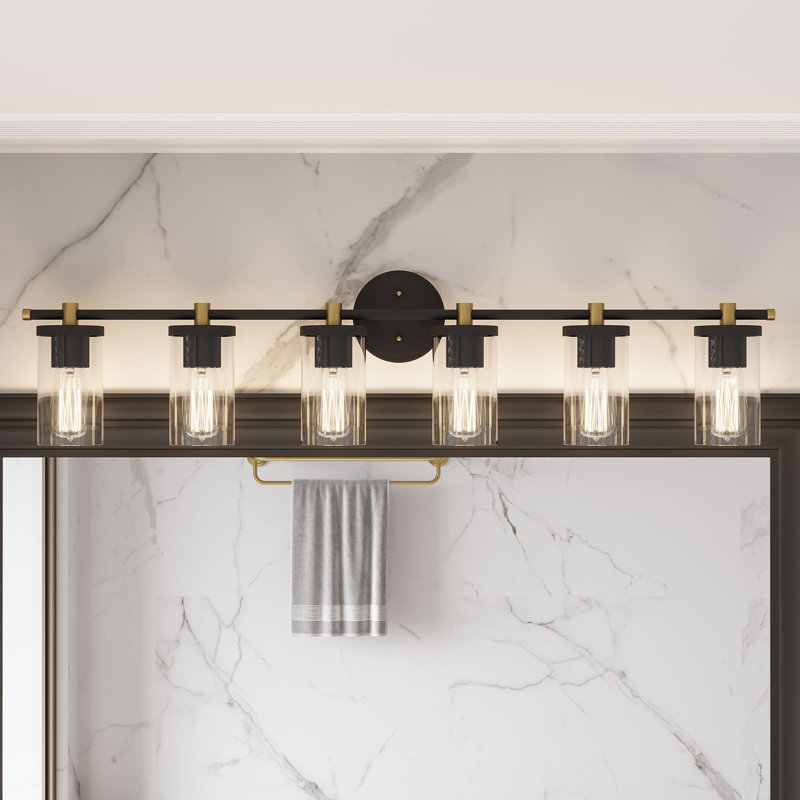 Burford 6-Light Dimmable Steel Vanity Light, Noir