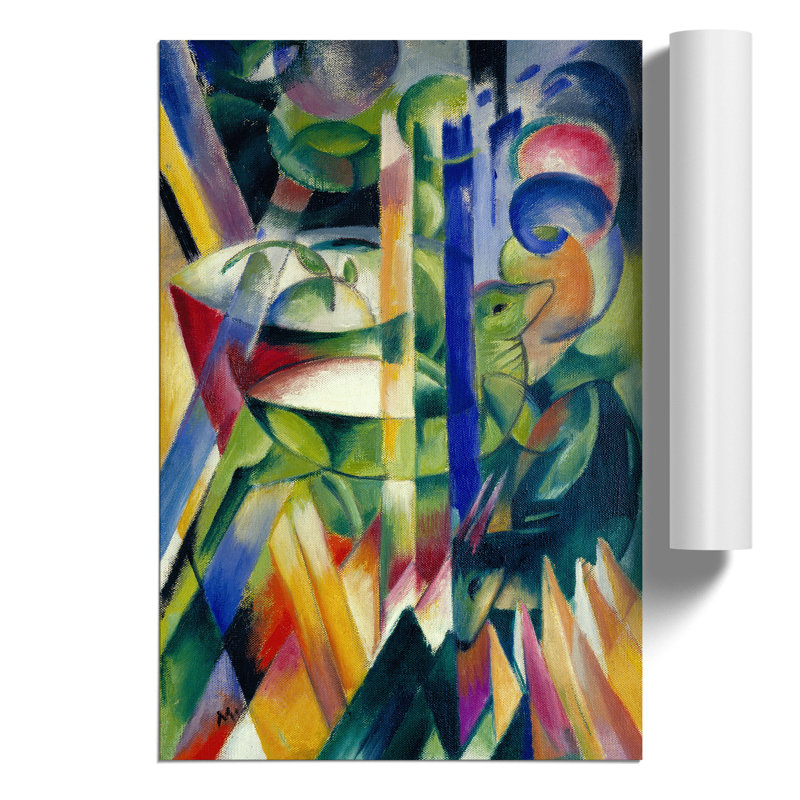 The Little Mountain Goats by Franz Marc - No Frame Painting, 59cm H x 42cm W x 0.1cm D