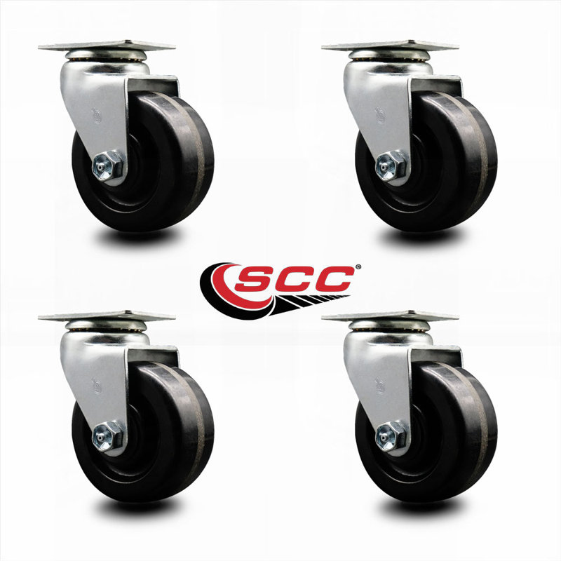 4 Inch Phenolic Wheel Swivel Caster Set with Ball Bearings SCC