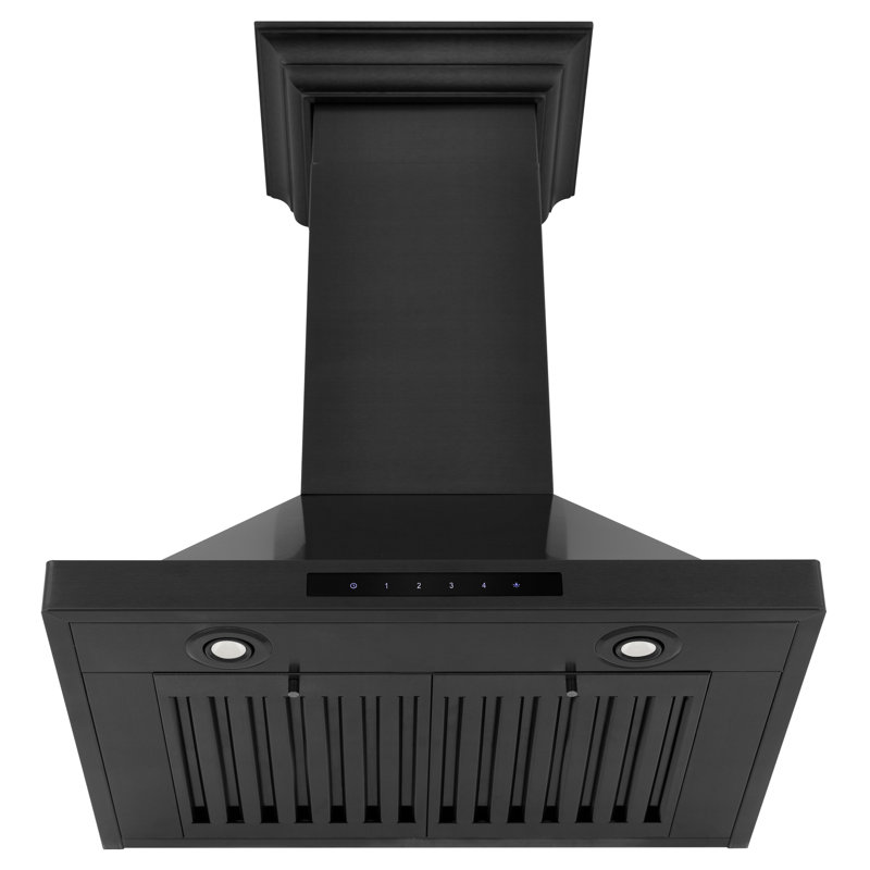 30" 400 CFM Convertible Wall Mount Range Hood, 24" W, Black Stainless Steel