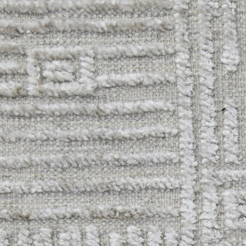Tapis gris fait à la main Halesite, Rectangle 8 pi x 10 pi