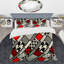 Ensemble de housse de couette à motifs rouge et noir Patchwork-718016595
