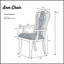 Ensemble antique de fauteuils de salle à manger 2 pièces avec coussin de dossier capitonné et design élégant pour la salle à manger