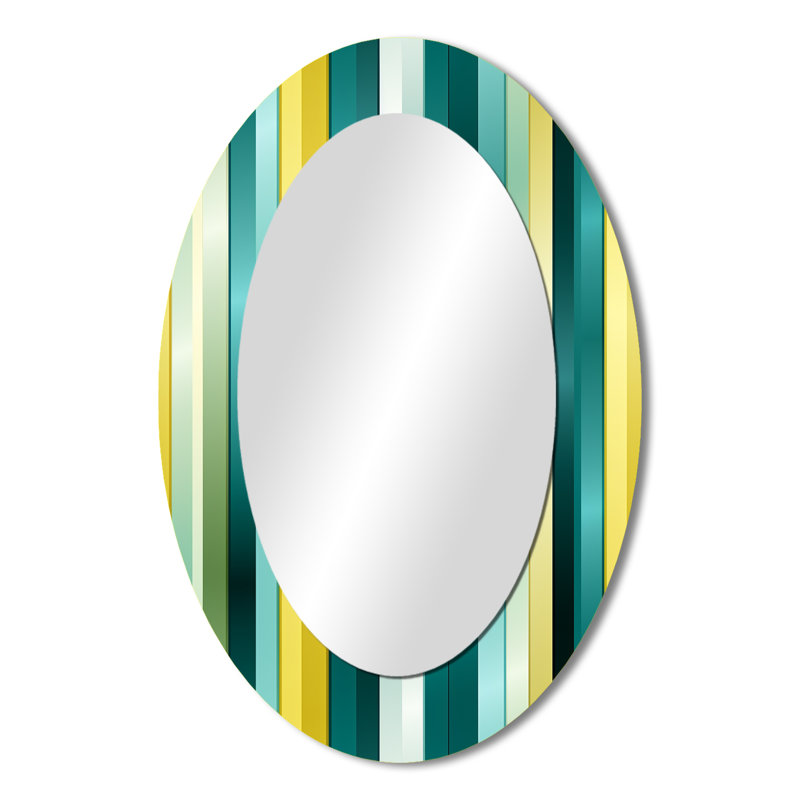Grand miroir mural vert et jaune Harmony, H 36 po x l 24 po