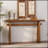 Walnut MDF Console Table 55 Inch Narrow Entryway Sofa Table with Double Support Frame