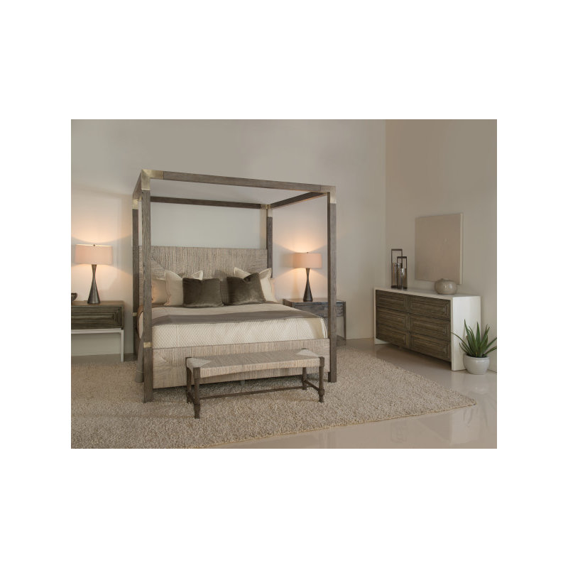 Palma Solid Wood Low Profile Canopy Bed, King