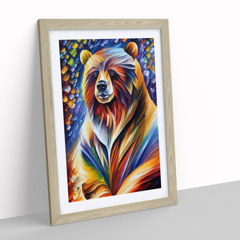 Portrait of a Bear No.3 - Framed Print, 34cm H x 25cm W x 2cm D, Oak Framed