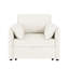 Fauteuil-lit blanc 3 en 1 avec canapé-lit convertible, multifonctionnel, tissu en lin, fabrication en métal, fauteuil facile à assembler, pièce, assemblage respirant