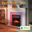 Castleton Fires & Fireplaces 110 cm W White Brass Electric Fireplace with 6824.28 BTU-102762061