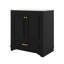 Meuble-lavabo autoportant de 30 po avec lavabo en céramique, armoire de rangement pour salle de bain avec portes à fermeture douce et tablette réglable, tiroir-228322107