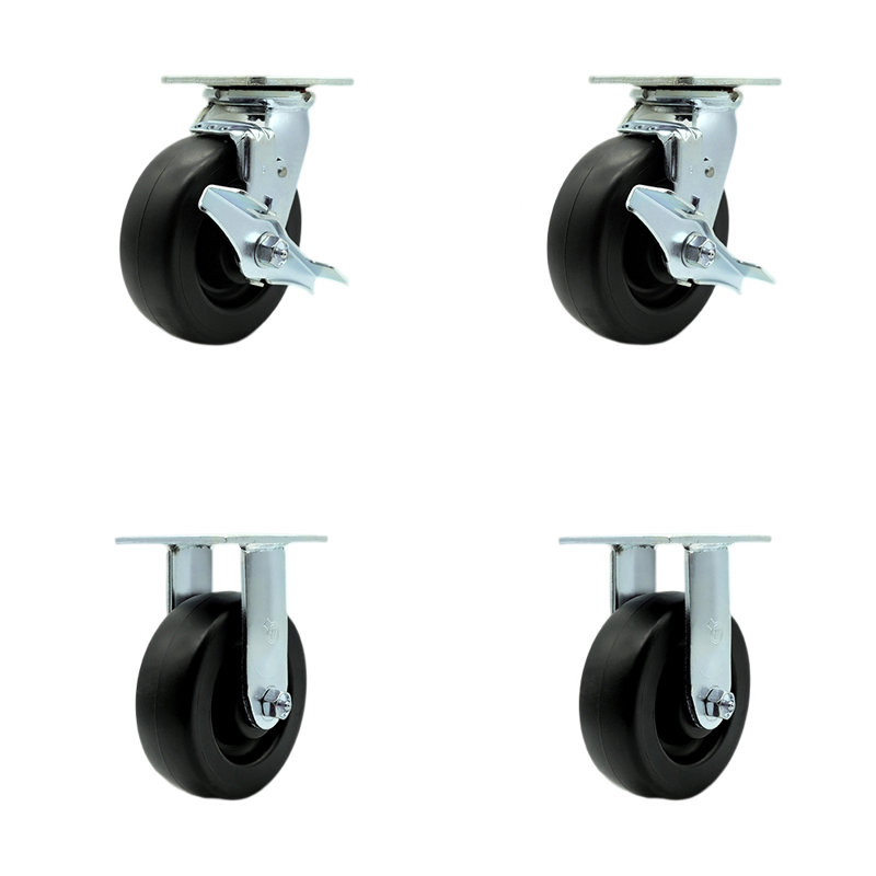 Ensemble de 4 roulettes en polyoléfine en acier inoxydable