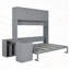 Grand lit escamotable mural avec bureau, tablettes de rangement et grandes armoires pour une utilisation polyvalente et peu encombrante-275115774