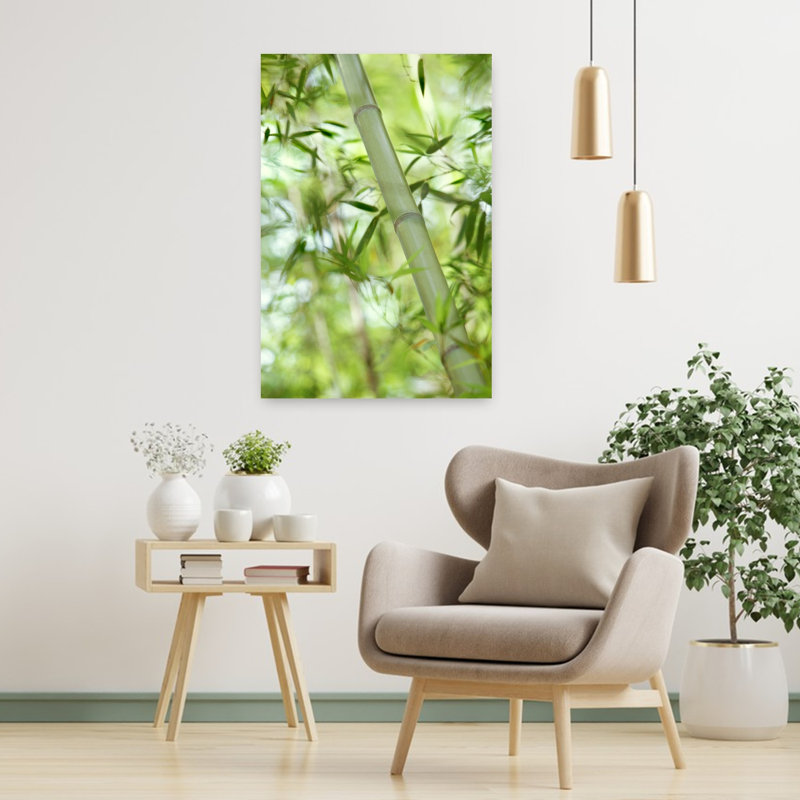 Bambou II, art contemporain naturel en bambou, H 36 po x l 24 po