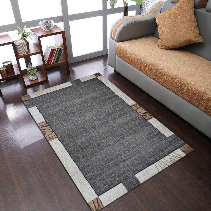 Lina Area Rug Living Room Rug: Modern Thin Rug Indoor Floor Carpet for Bedroom - MACHINE MADE HEATSET POLYPROPYLENEAREA RUGS -Beige Color | Abstract Design