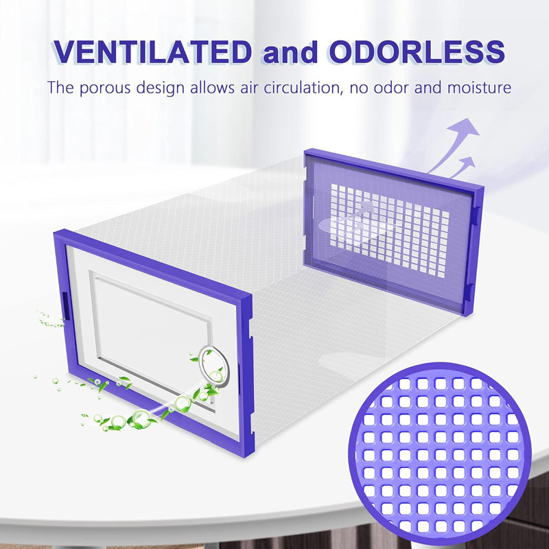 Stackable Shoe Organizers With Flip-Top Lids, Clear Plastic Shoe Storage Bins For Closet Or Under Bed, Ventilated And Durable Design For Easy Access And Space-Saving