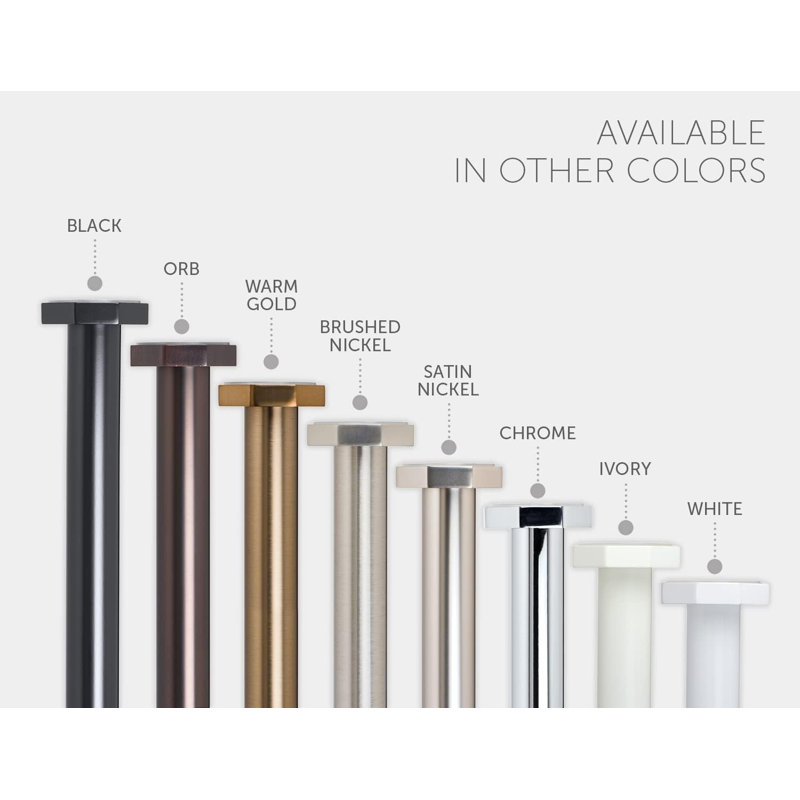 Tringle à rideaux Tension - Tringle hexagonale à ressort pour fenêtres ou douche, Blanc, 36" – 54"