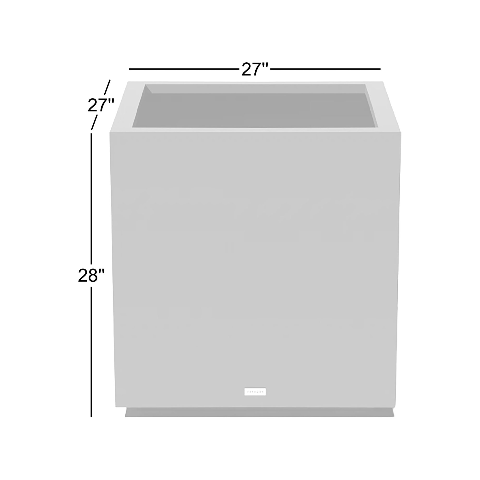 Metallic Series Galvanized Steel Planter Box, Gray