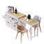 Îlot de cuisine 74,5 po avec table de salle à manger extensible, armoire 4 portes, étagère à épices et 2 tiroirs, blanc-1648812294