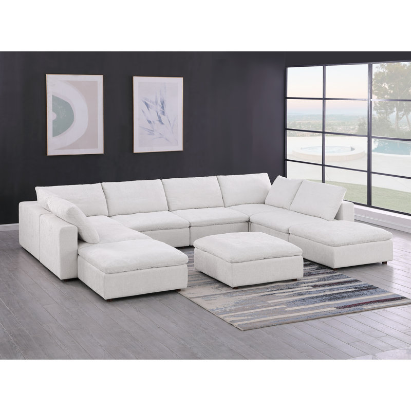 Canapé modulaire avec méridienne 9 pièces Mantua