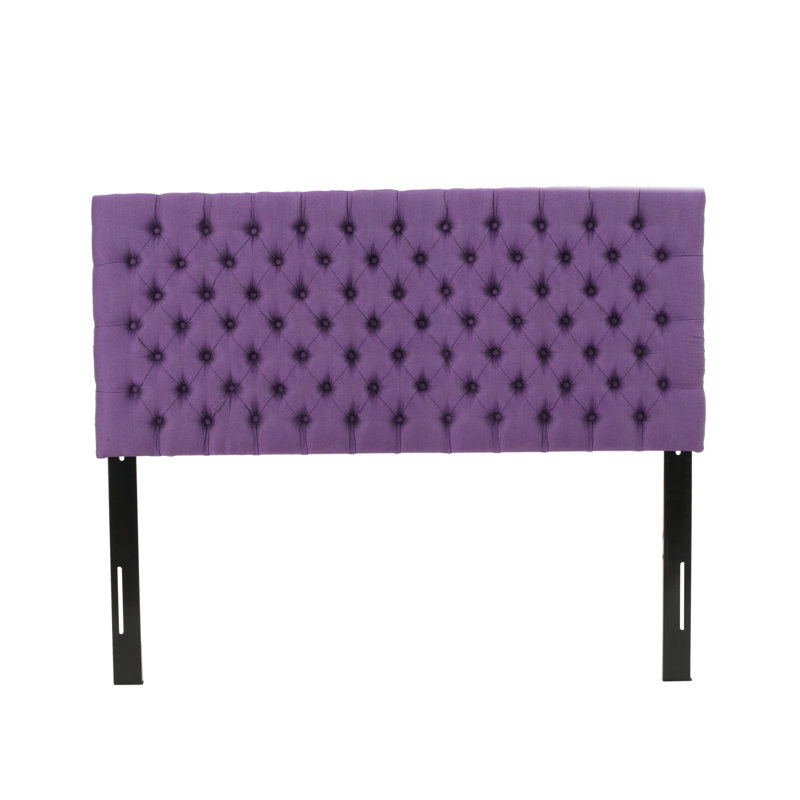 Tufted Upholstered Queen Size Bed Headboard In Modern Button Design, Adjustable Solid Wood Head Board, Solid Wood Head Board With Durable Metal Legs In Bedroom