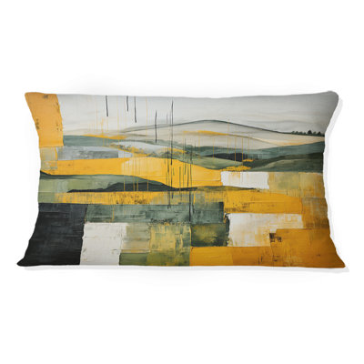 Coussin jaune et vert Pastoral