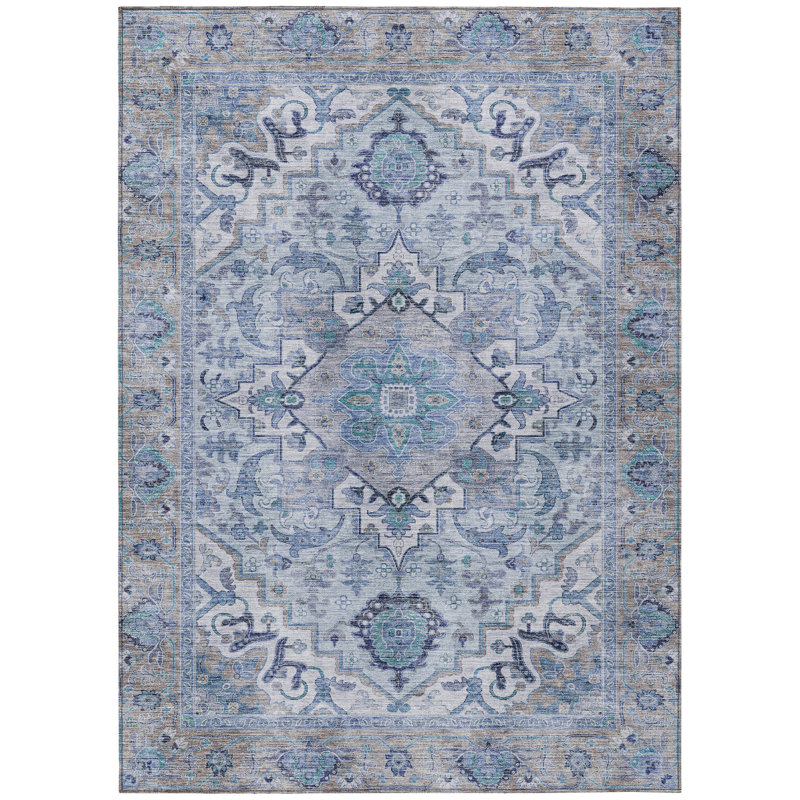 Machine Washable Indoor/Outdoor Oden ACN2163 Global Rug, Rectangle 10' x 14'