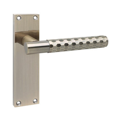 Golden Grace 6 Pairs Victorian Design Knurled Hex Cut Door Handle Bathroom and Lock Set Antique Brass Finish - 150mm x 40mm