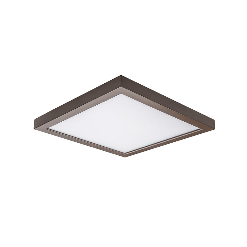 Macedo 5" Simple Square Dimmable LED Flush Mount, 3000K, Bronze