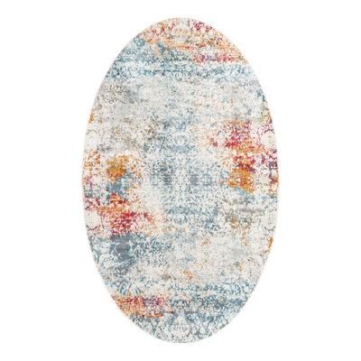 Tapis de style oriental bleu / rouge / orange / crème Folmar