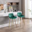 Tabouret de bar en velours avec repose-pieds chromé, ensemble de 2-288983506