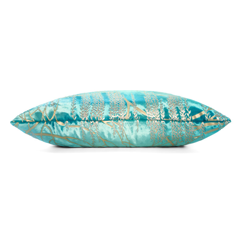Metallic Square Velvet Pillow Cover & Insert, 18" x 18", Aruba