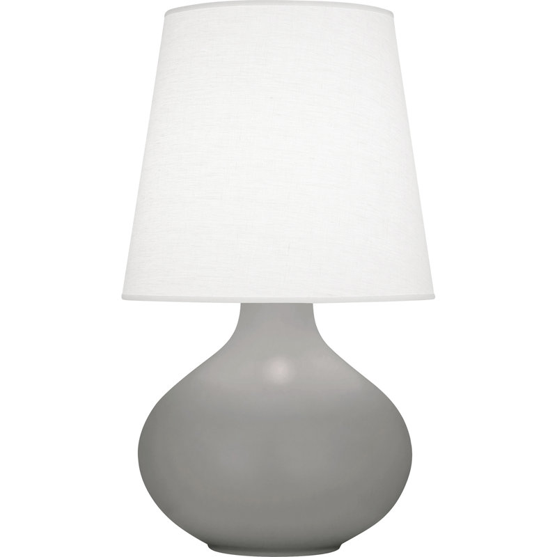Petite lampe d'appoint June, Huître, H 30,75 po x l 18 po x P 18 po, Taupe fumé mat