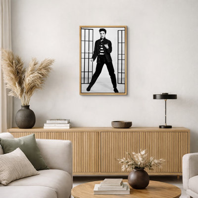 «Elvis Presley», œuvre d'art emblématique en noir et blanc, photos de Rock and Roll classique, impression sur toile encadrée