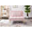 Convertible single sofa bed futon with gold metal legs teddy fabric (Pink)