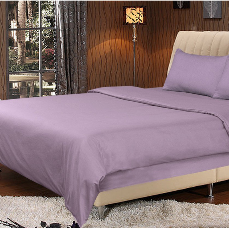  Ensemble de housse de couette en microfibre moderne et contemporain, Grand, Mauve