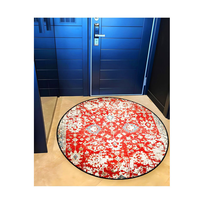 Tapis rond lavable à la machine, Sous-tapis rond 3 pi 3 po inclus