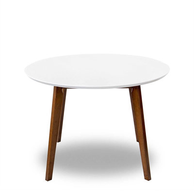 White Round Solid Wood Dining table